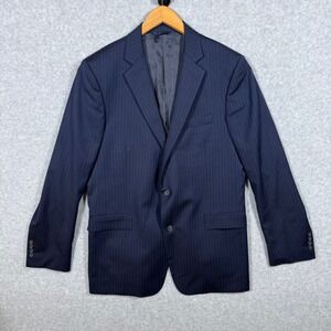 Brooks Brothers Blazer Mens 42L 42 1818 Regent Saxxon Wool Navy Pinstripe Italy